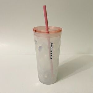 Starbucks 2022 Christmas Holiday Mottled Milky Luster Glass Tumbler 18oz Cup